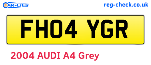 FH04YGR are the vehicle registration plates.