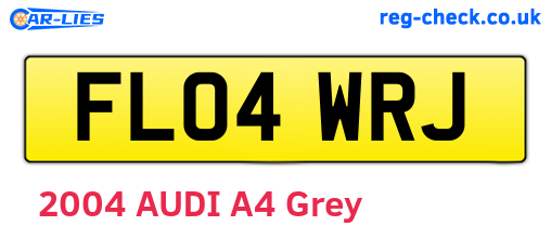 FL04WRJ are the vehicle registration plates.