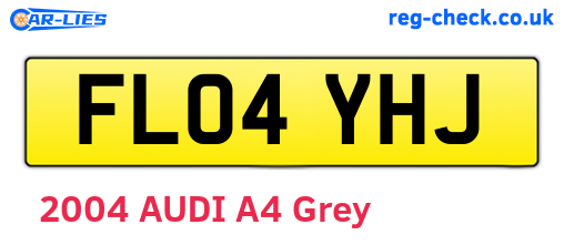 FL04YHJ are the vehicle registration plates.