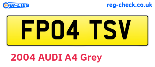 FP04TSV are the vehicle registration plates.