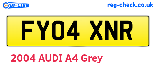 FY04XNR are the vehicle registration plates.