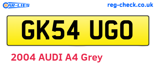 GK54UGO are the vehicle registration plates.