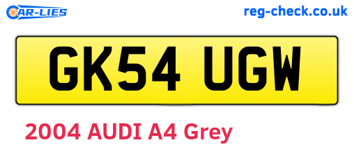 GK54UGW are the vehicle registration plates.