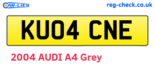 KU04CNE are the vehicle registration plates.