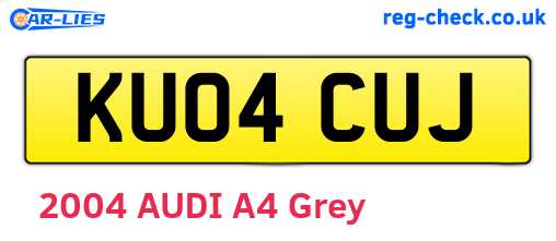 KU04CUJ are the vehicle registration plates.