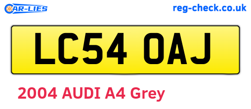 LC54OAJ are the vehicle registration plates.