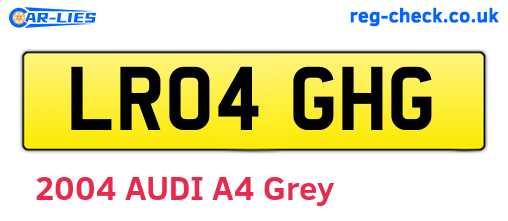 LR04GHG are the vehicle registration plates.