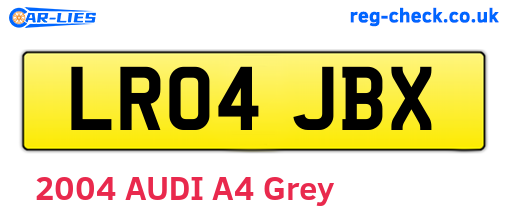 LR04JBX are the vehicle registration plates.