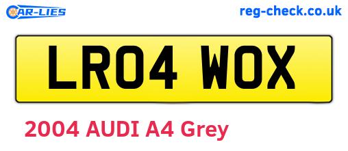 LR04WOX are the vehicle registration plates.