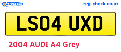 LS04UXD are the vehicle registration plates.