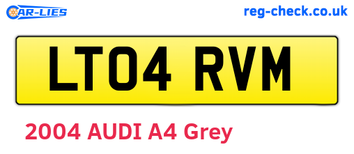 LT04RVM are the vehicle registration plates.