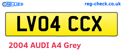 LV04CCX are the vehicle registration plates.