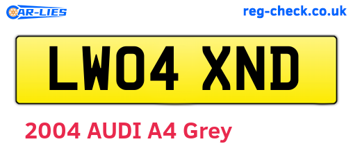 LW04XND are the vehicle registration plates.