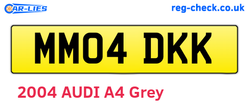 MM04DKK are the vehicle registration plates.