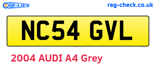 NC54GVL are the vehicle registration plates.