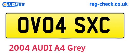 OV04SXC are the vehicle registration plates.