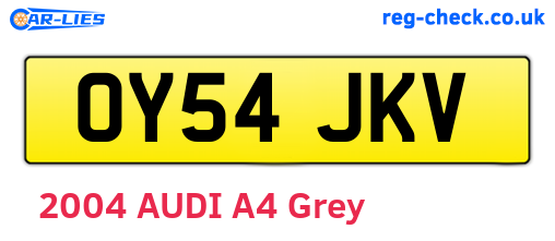 OY54JKV are the vehicle registration plates.