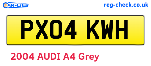 PX04KWH are the vehicle registration plates.