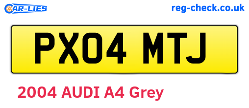 PX04MTJ are the vehicle registration plates.