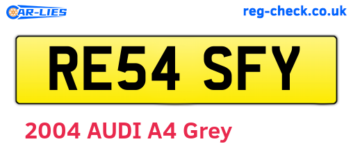 RE54SFY are the vehicle registration plates.