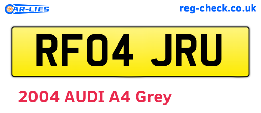 RF04JRU are the vehicle registration plates.