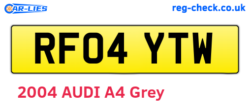 RF04YTW are the vehicle registration plates.