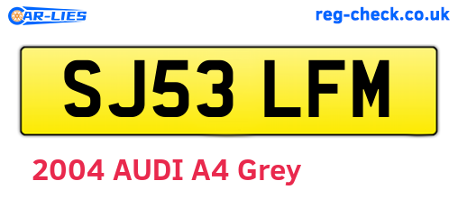 SJ53LFM are the vehicle registration plates.