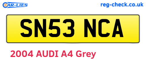 SN53NCA are the vehicle registration plates.
