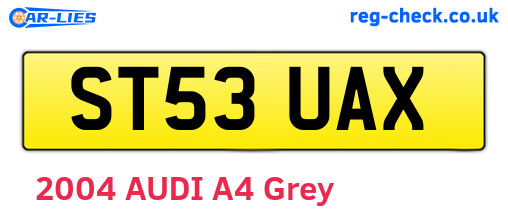 ST53UAX are the vehicle registration plates.