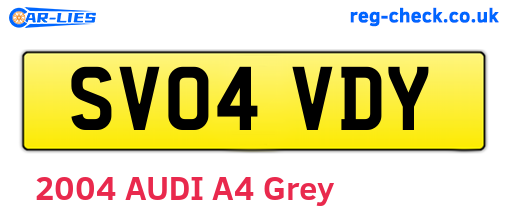 SV04VDY are the vehicle registration plates.