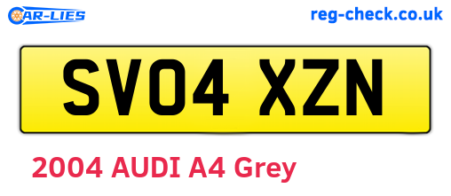 SV04XZN are the vehicle registration plates.