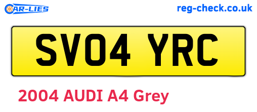 SV04YRC are the vehicle registration plates.