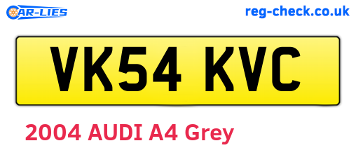 VK54KVC are the vehicle registration plates.