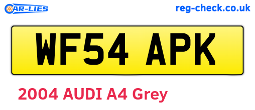 WF54APK are the vehicle registration plates.