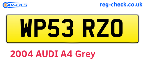 WP53RZO are the vehicle registration plates.
