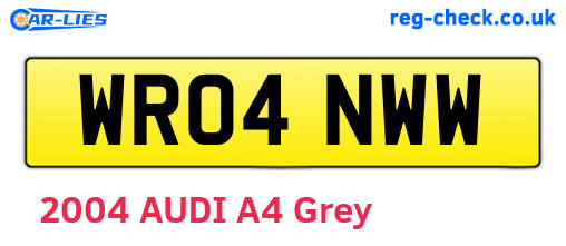 WR04NWW are the vehicle registration plates.