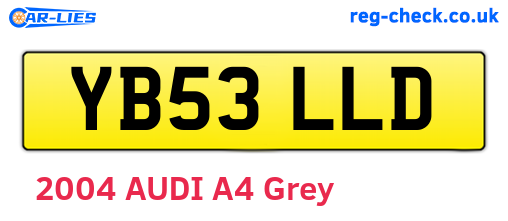 YB53LLD are the vehicle registration plates.
