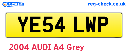 YE54LWP are the vehicle registration plates.