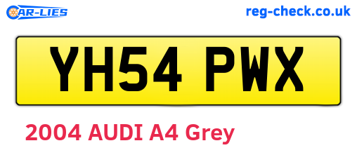 YH54PWX are the vehicle registration plates.