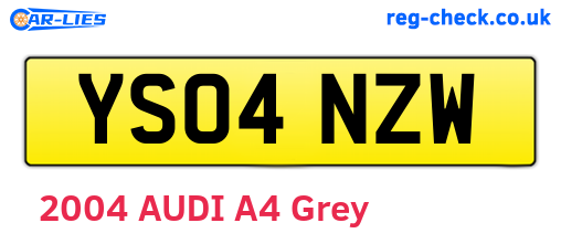 YS04NZW are the vehicle registration plates.