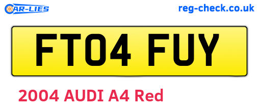 FT04FUY are the vehicle registration plates.