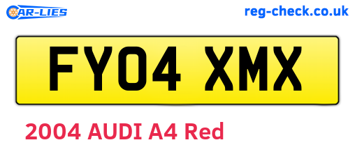FY04XMX are the vehicle registration plates.