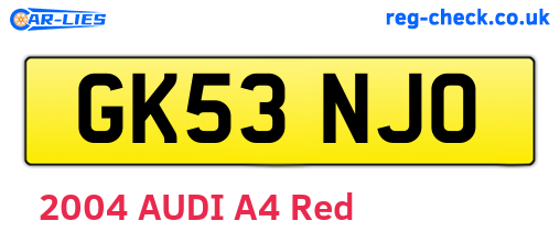 GK53NJO are the vehicle registration plates.