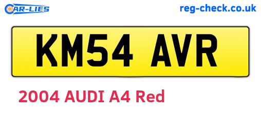 KM54AVR are the vehicle registration plates.