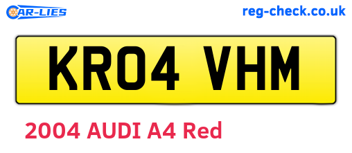 KR04VHM are the vehicle registration plates.