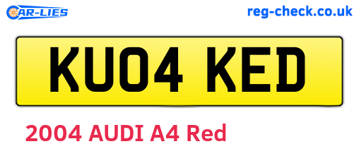 KU04KED are the vehicle registration plates.
