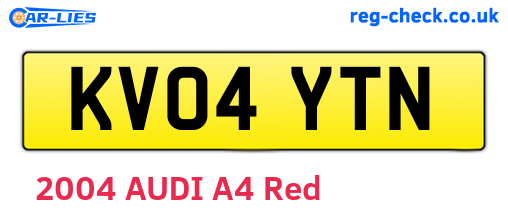 KV04YTN are the vehicle registration plates.
