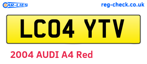 LC04YTV are the vehicle registration plates.