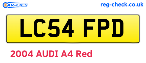 LC54FPD are the vehicle registration plates.