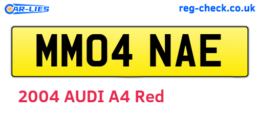 MM04NAE are the vehicle registration plates.